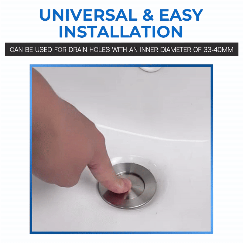 Velorandt® Stainless Steel Washing Basin Anti-Clogging Anti-odor Pop-up Drain Stopper & Hair Catcher