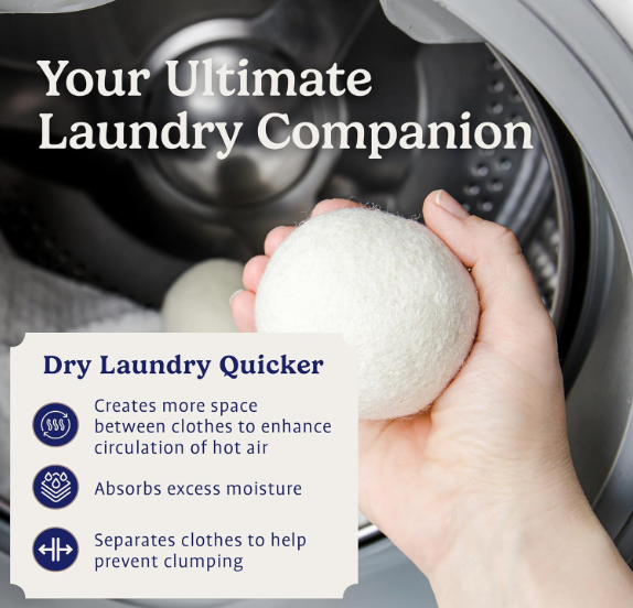 Velorandt® Natural Fabric Softener Laundry Wool Dryer Balls